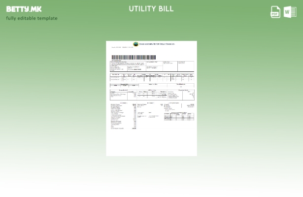 Модерен стил, шаблон за збор за сметки за комунални услуги во Индија DVVNL